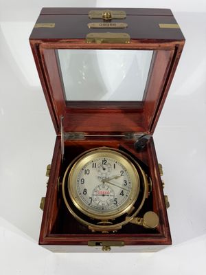 URSS, ПОЛЕТ - СССР Chronomètre de marine en laiton doré, cad…