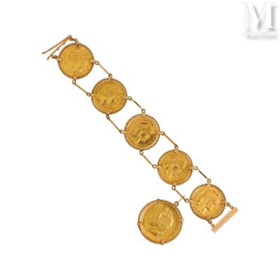 Bracelet pièces Bracelet en or rose 18K (750°/°°) à maillons… - Photo 1