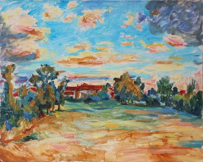 Aimé VALLAT (1912-1993) Paysage, 1955