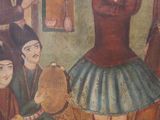 painting of a woman in a tutu dancing with other people in a room
