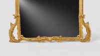 Miroir à fronton en bois sculpté redoré, fronton orné d'une … (photo 5)