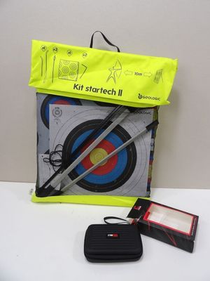 a yellow bag with a bow and arrow in it