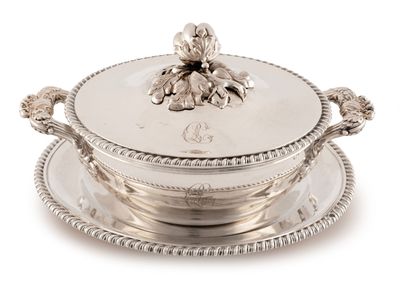 BOUILLON couvert et son dormant en argent, PARIS 1819-1838 par Charles - Photo 1