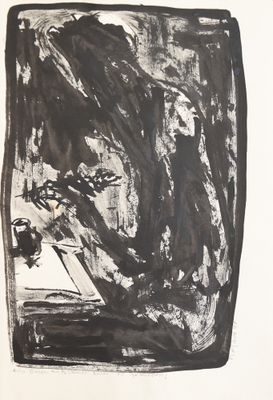 dessin en noir et blanc représentant un vase contenant des fleurs