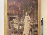 une photo d'un tableau représentant une femme dans une cuisine