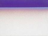 an abstract painting of purple and blue with a white background