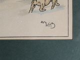 a picture of a dog that is walking in the snow
