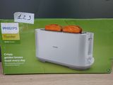 philips toaster with 2 slices of bread in it