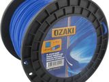 a spooled reel with a spool of blue thread