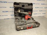 a tool case with a drill and a hammer inside of it