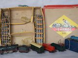 a box with a train set in it on a table