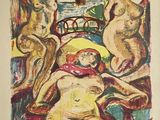 an image of a picture of a painting of a woman in a yellow hat
