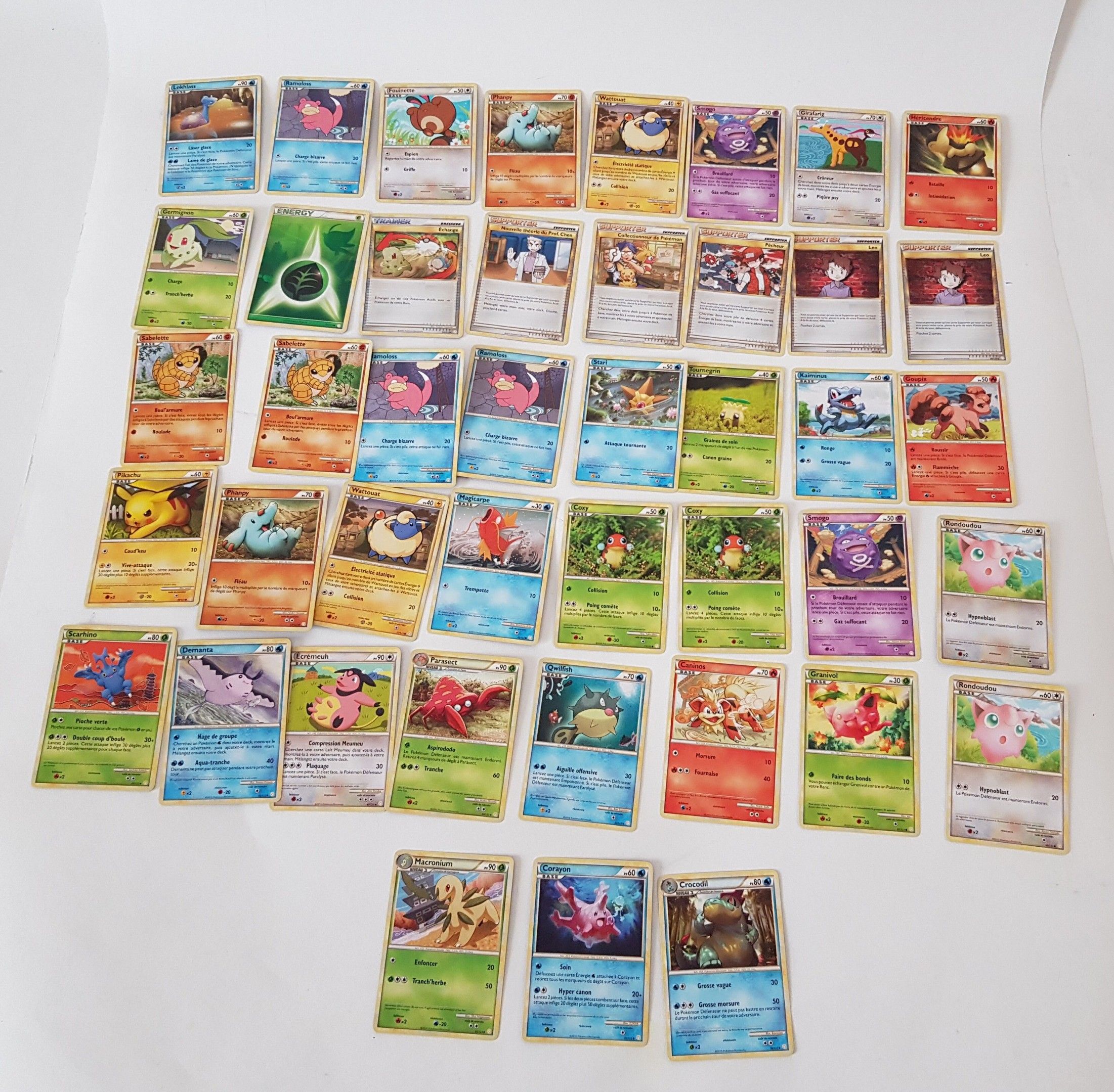 HGSS - lot de 43 cartes Communes pokémon - near mint