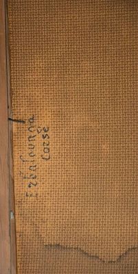 une image montrant un gros plan d'un tableau représentant un chat sur un tapis