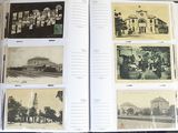 a book with pictures of people and buildings on it