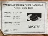 a picture of a sign on a table that says vase a poser en pierre naturelle natural stone basin