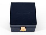 a black box with a gold lock on it