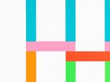 the cover of a book with colorful squares on it
