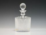clear glass perfume bottle with a clear top and a clear base