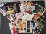 a lot of movie posters in a box on the table