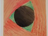 an image of a drawing of a black hole in the center of a red and green circle