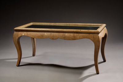 Table basse en chêne anciennement cérusé à plateau rectangul…