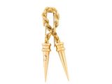gold plated earrings with a knot and a pair of scissors