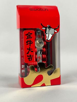 MONTRE SWATCH, NOS modèle GE222 "le bœuf doré porte chance" …