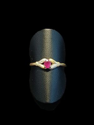 Bague en or jaune et gris 18k (AC) sertissant une petite pie… - Photo 1