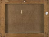 an old picture of a wooden frame with a cross on it