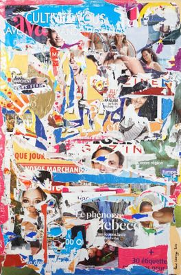 une photo représentant un collage de différentes images sur une feuille de papier
