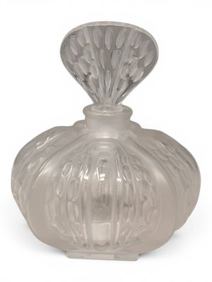 an image of a glass perfume bottle on a white background