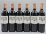 six bouteilles de vin rouge sont alignées