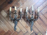 PAIRE D'APPLIQUES à trois bras de lumière en bronze de style… (photo 5)