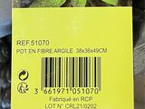 a yellow tag that says reffibrie angle 38x36cm