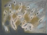 painting of a bunch of flowers in a vase on a table