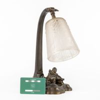 Muller Frères Lunéville, lampe de table ornée d’un Pierrot e… (photo 2)
