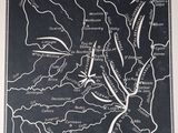 une vieille carte en noir et blanc des montagnes du Montana