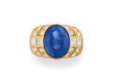une bague en saphir et diamant