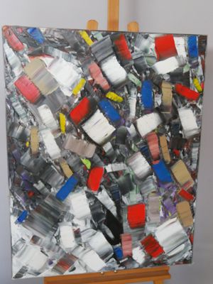 a picture of a painting that is on a easel