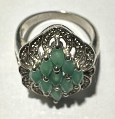 BAGUE EMERAUDES 1.3CT - ARGENT 925 - Taille 54 - 4g (15)