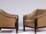 pair of art deco lounge chairs in the manner of miloni