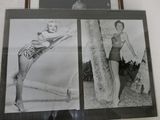 two pictures of women hanging on a wall next to each other