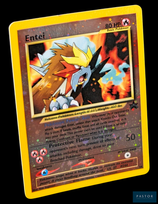 une image représentant une carte Pokémon avec un feu en arrière-plan