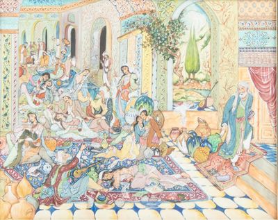 ECOLE PERSE DU XXE Scène de débauche