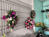 many different flowers hanging on the wall in the room