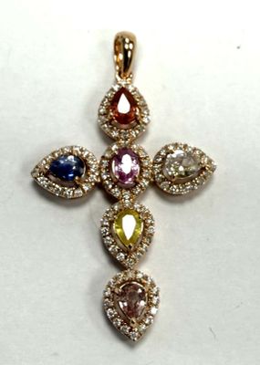 Exceptionnel Pendentif ancien Or rose Gold 18k 750 Poinçons 4