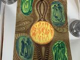a picture of a painting on a piece of paper on a table
