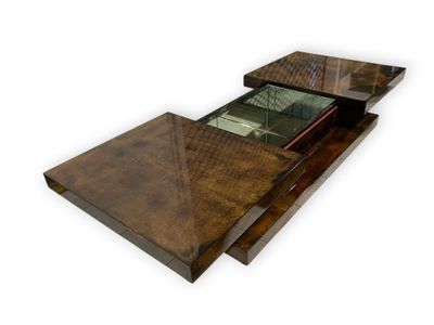 an image of a coffee table with a glass top on a white background