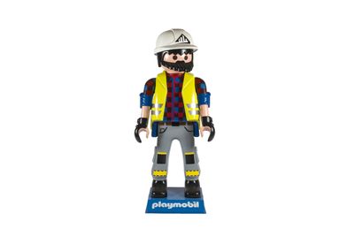 figurine Playmobil de pompier avec casque et gilet